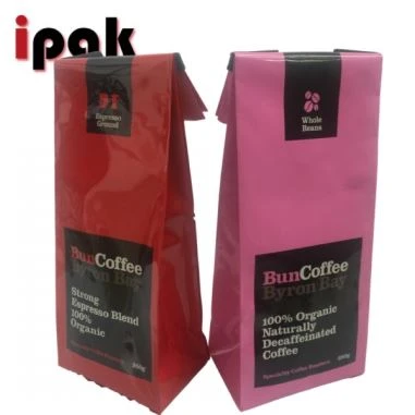 Sisi Gusset kopi tas dengan katup